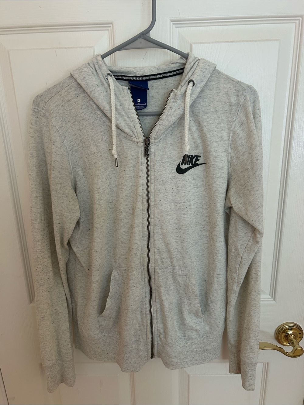 Nike Women's Light Heather Gray Zip-Up Hoodie